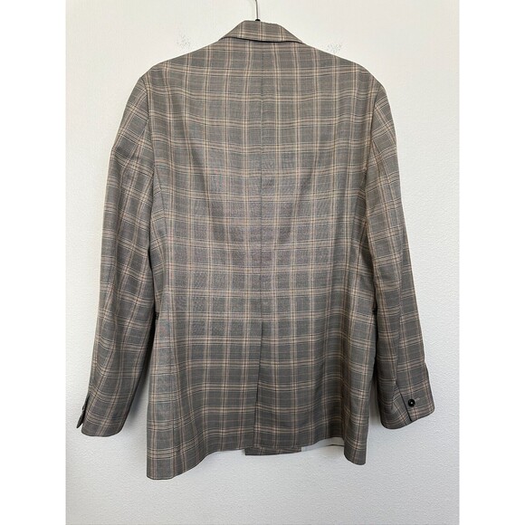 Zara Suits Collection Plaid Double Breasted Wool Blend Blazer Winter Men's 40 - Picture 8 of 9